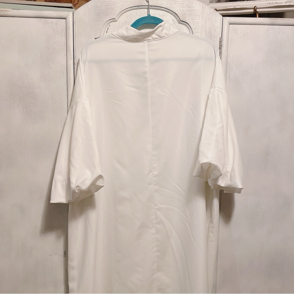 SHEIN Classic White Bubble Sleeve Dress Size 2XL. - Picture 7 of 8